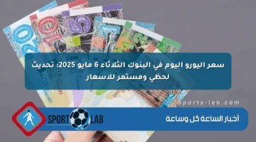 سعر اليورو اليوم في البنوك الثلاثاء 6 مايو 2025: تحديث لحظي ومستمر للأسعار